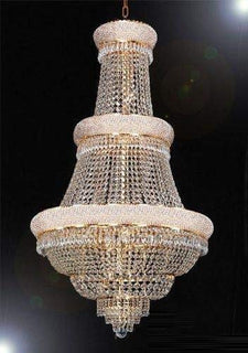 French Empire Crystal Chandelier Lighting H50" X W30" Good for Foyer, Entryway, Family Room, Living Room and More!